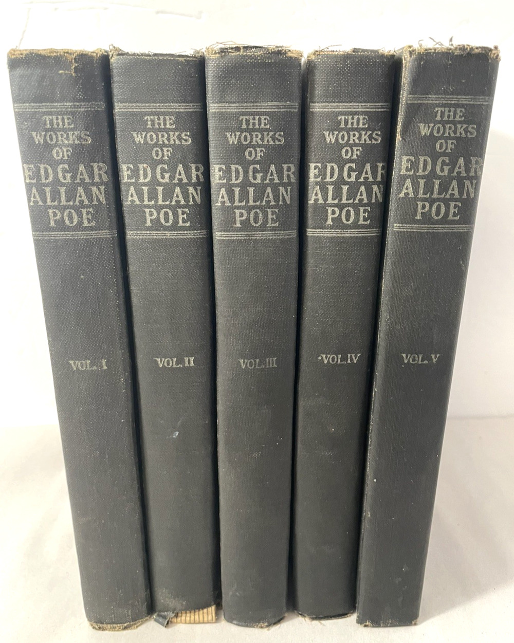 1903 Edgar Allan Poe Works Raven Edition 5 Vol Set P.F. Collier As Is